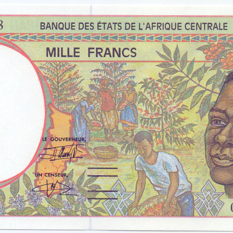 (Р) Чад, 1000 франков КФА, 1993-2001 гг. UNC