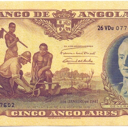 5 анголяр, 1947 год UNC