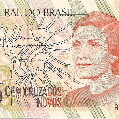 Бразилия, 100 новых крузадо, 1989 год (обмен)