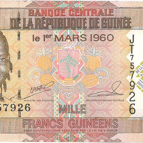 Гвинея, 1000 франков, 2010 год (обмен)