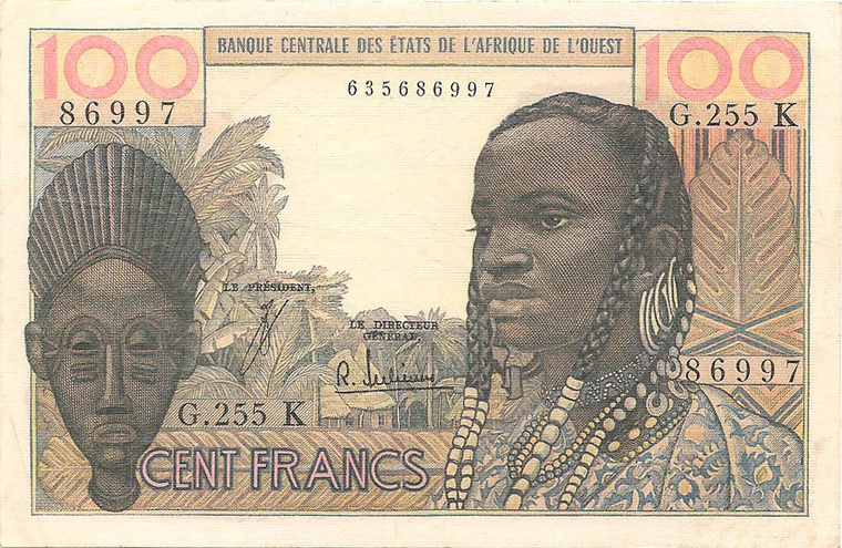(K) Сенегал, 100 франков КФА, 1965 год